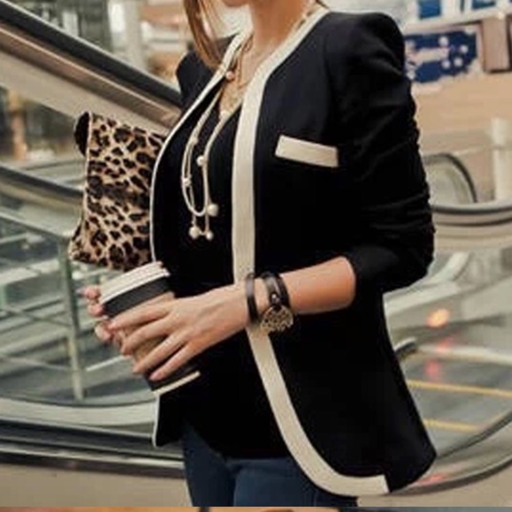 Women's Slim One Button Single Breasted Blazer - image 2